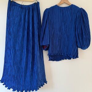 Vintage 80s 90s George F Couture Electric Blue Evening Set *FABULOUS* size 6